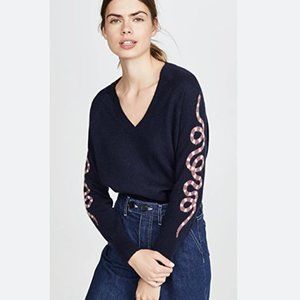 Skull Cashmere Beatrice Snake Intarsia V-Neck Sweater - Taylor Swift Approved!